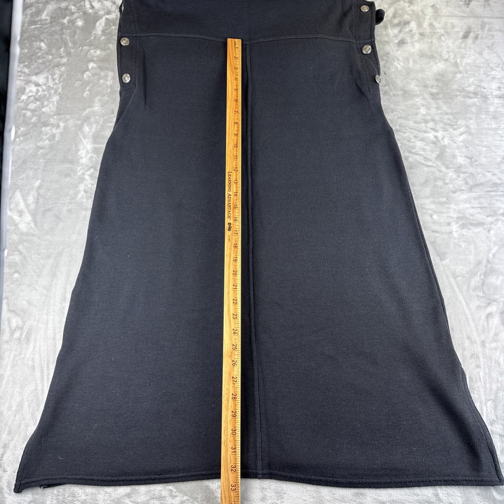 Vintage Erika Studio Overall Dress Women's‎ M Black Buttons Ribbed 90's (1250) - Picture 12 of 12